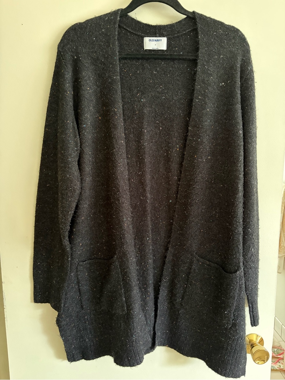 Old Navy Black Charcoal Open-Front Pocket Cardigan black